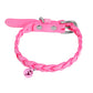 Collar Velvet Trenzado con Cascabel Fucsia