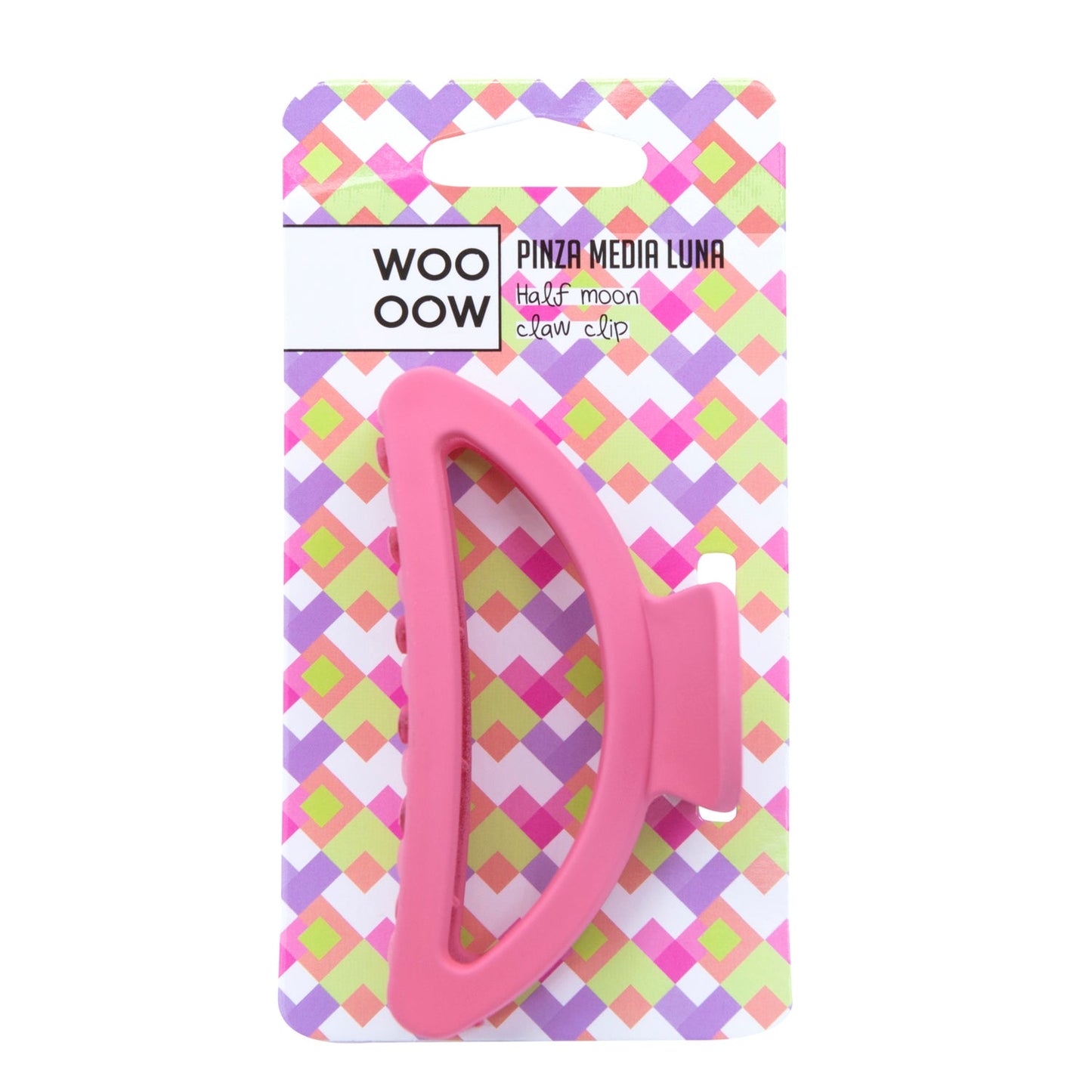 WOO OOW Pinza Rosa Media Luna
