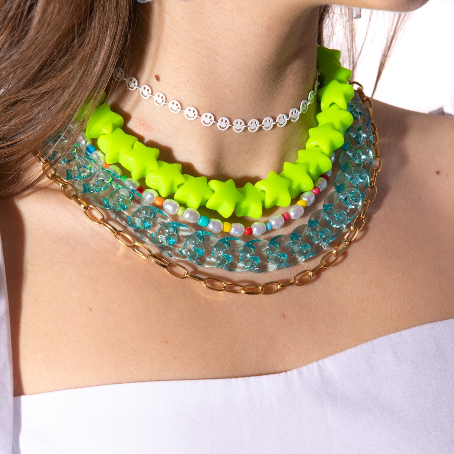 Collar Estrellas Verde