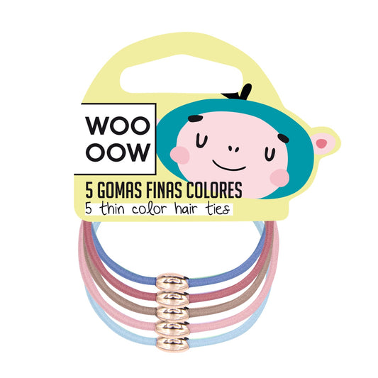 WOO OOW Set de 5 Gomas Finas Colores