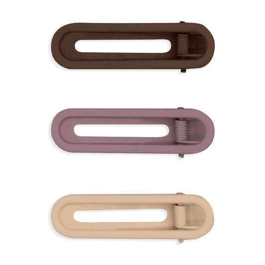 Oh My Hair Set Clips Rubber Marrón