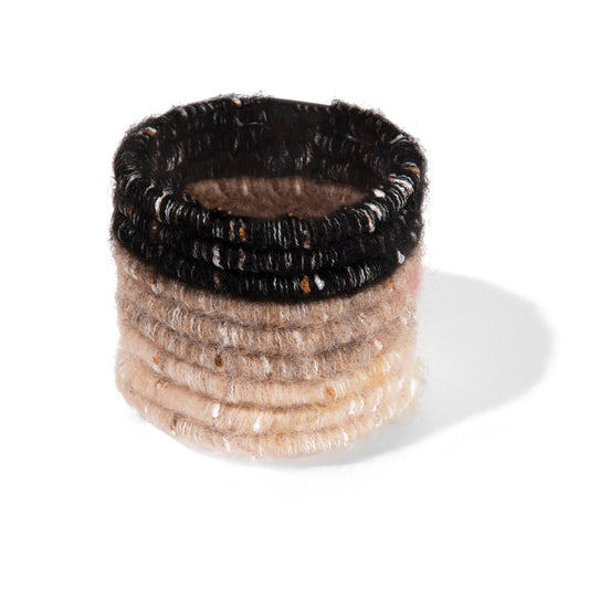 Oh My Hair Set 9 Gomas Mohair Negro y Beige