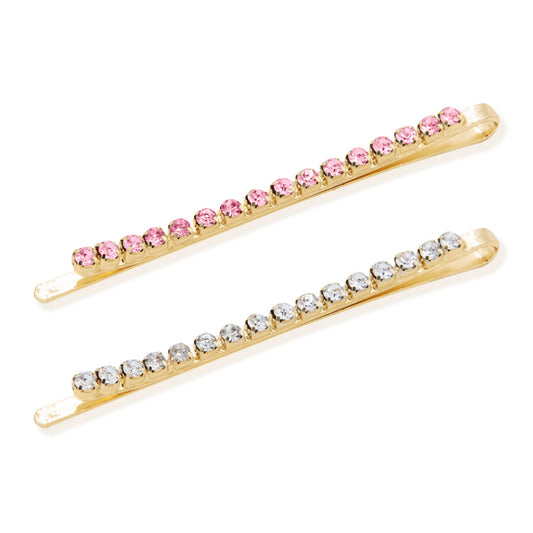 Oh My Hair Set 2 Pinzas Finas Rosa y Blanco