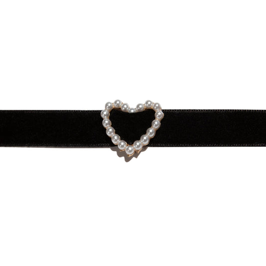 Choker Corazón y Perlas