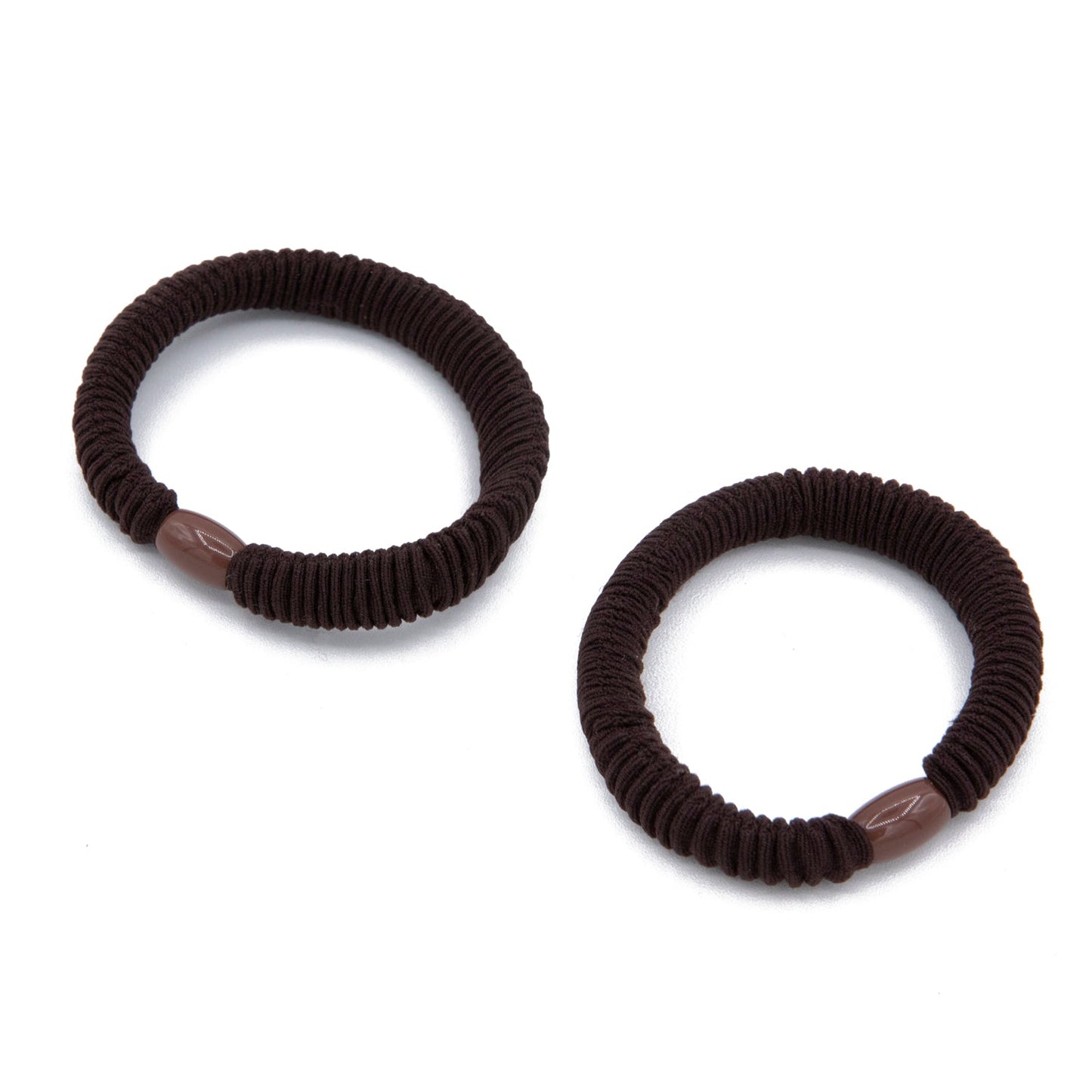 WOO OOW Set 2 Gomas Fruncidas Marrón Oscuro