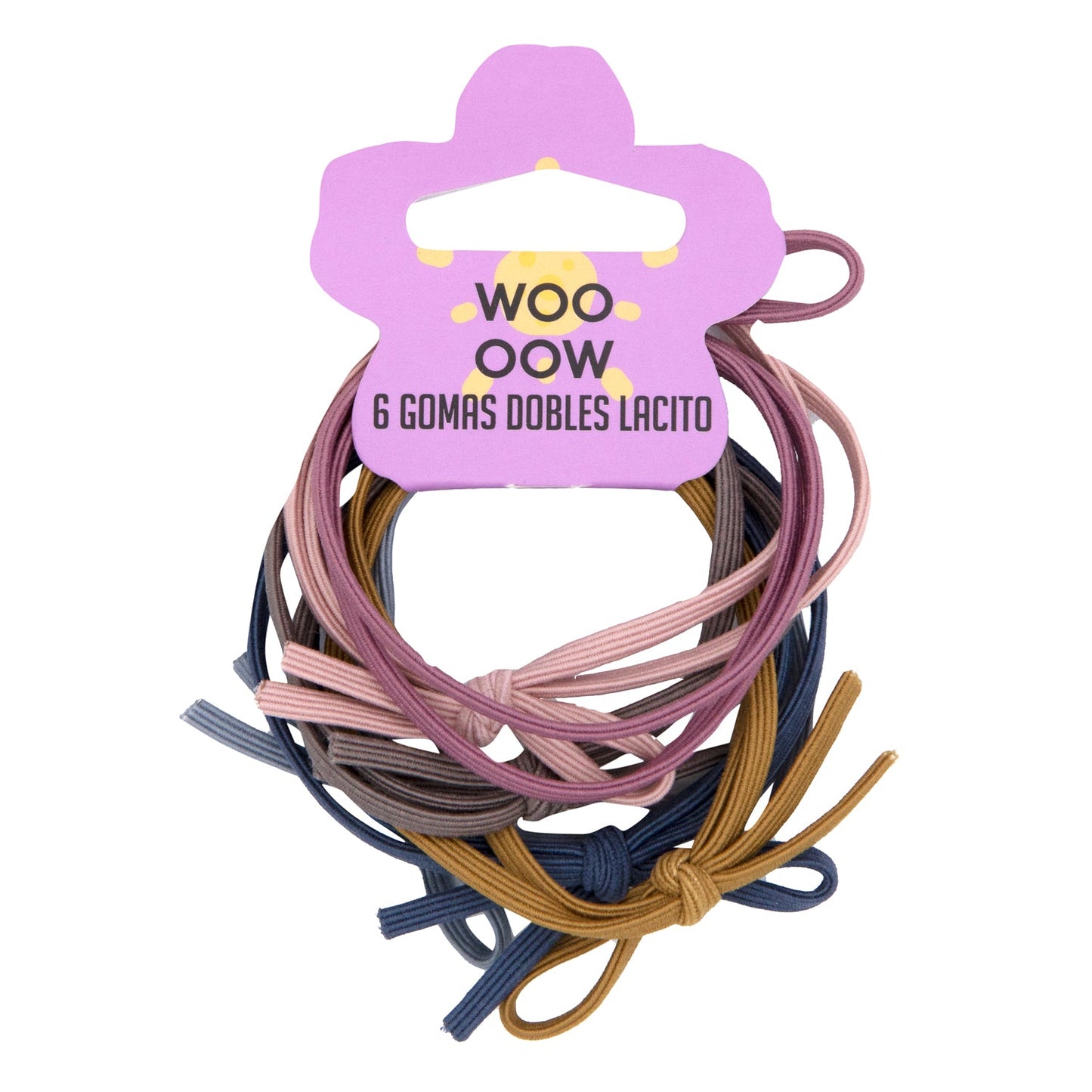 WOO OOW Set 6 Gomas Finas Dobles Detalle Nudo