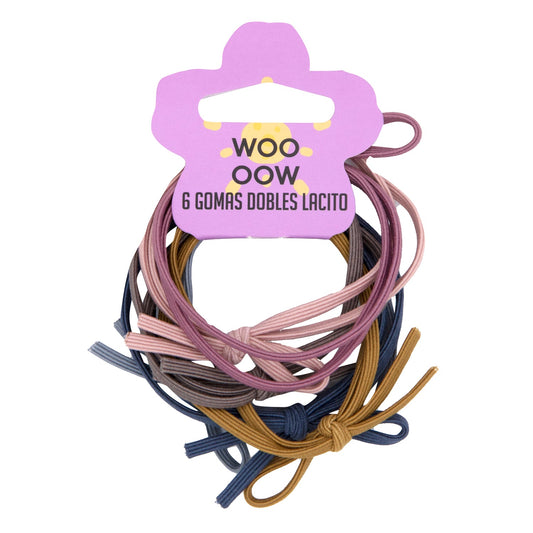 WOO OOW Set 6 Gomas Finas Dobles Detalle Nudo