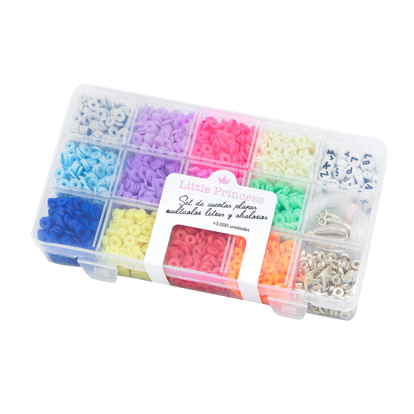 Little Princess Set de Cuentas Planas Multicolor con Letras