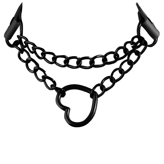 Joys x Oooh!  Choker Cadena Corazón Negro