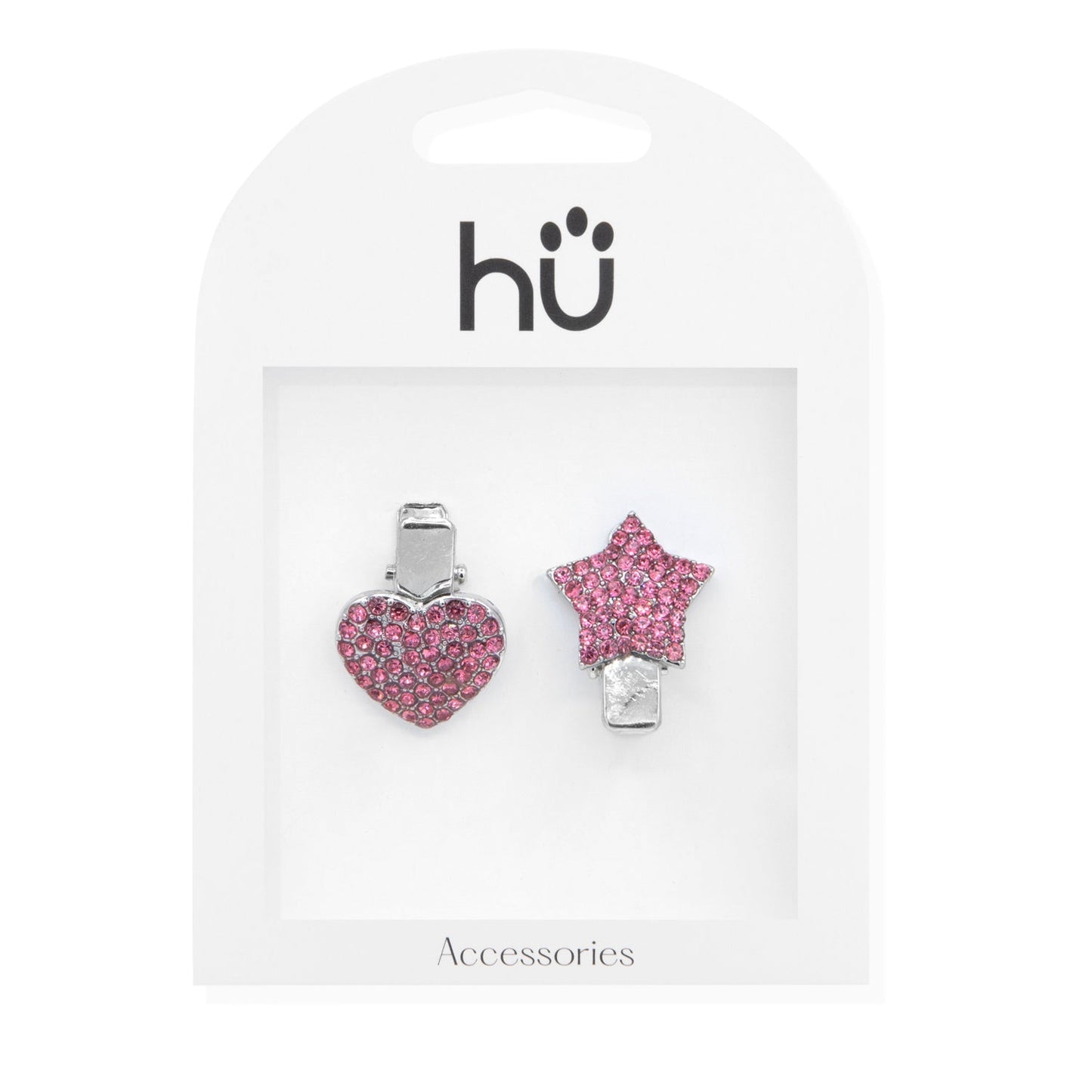 Set 2 Pinzas Para Mascotas Estrella y Corazón