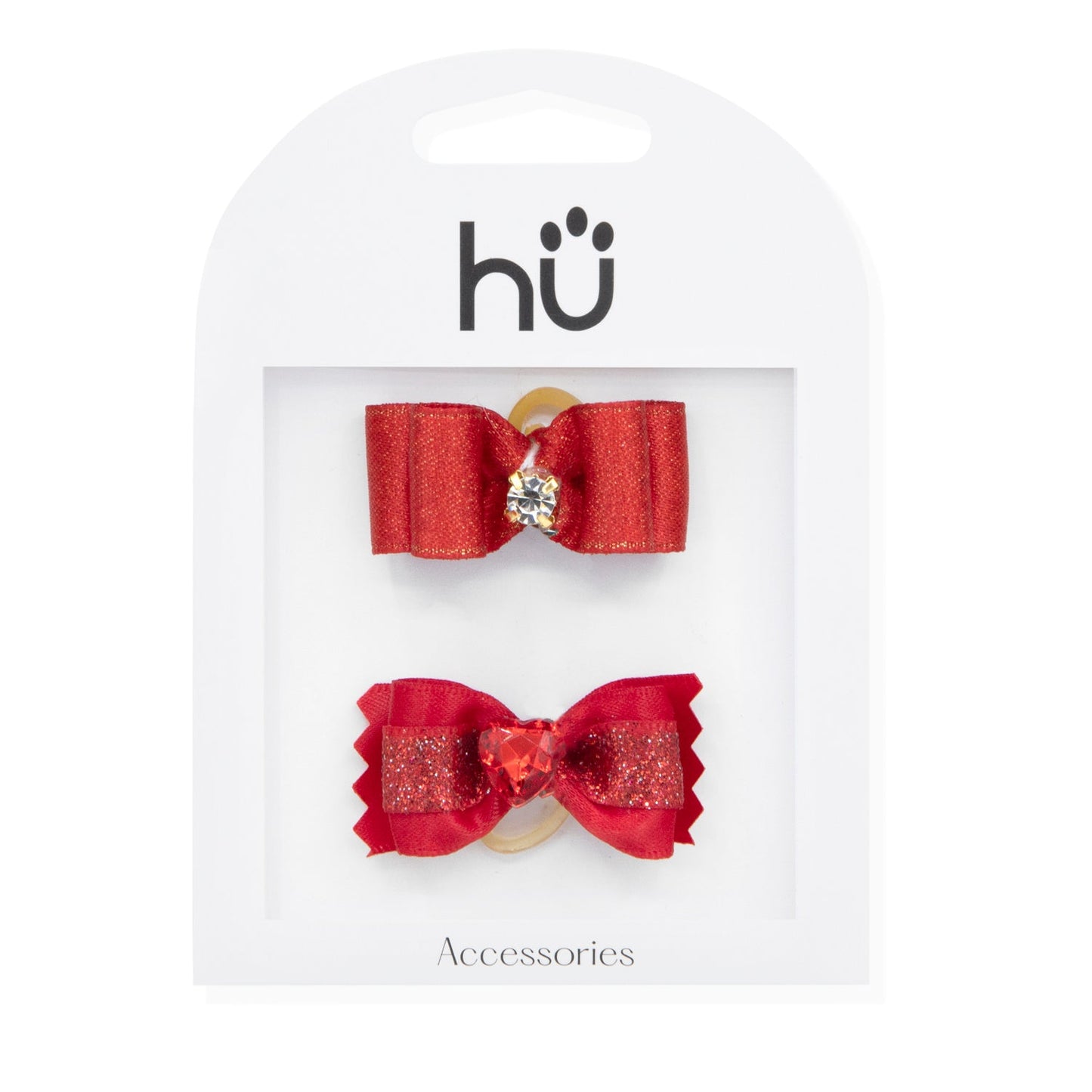 Set 2 Gomitas Para Mascotas Con Lacito Rojo
