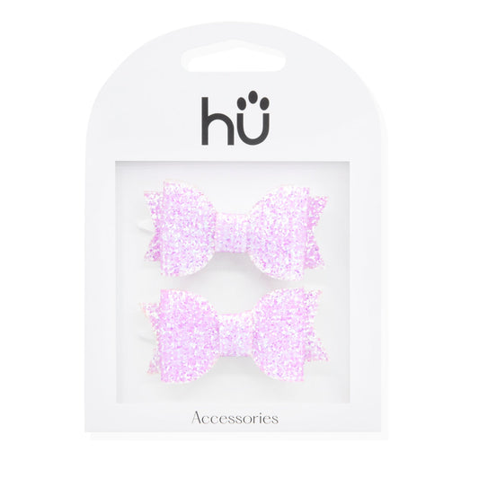Set 2 Pinzas Para Mascotas Lacitos Glitter
