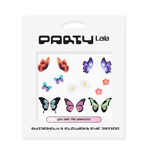 Party Lab Butterfly & Flowers Eye Tattoo