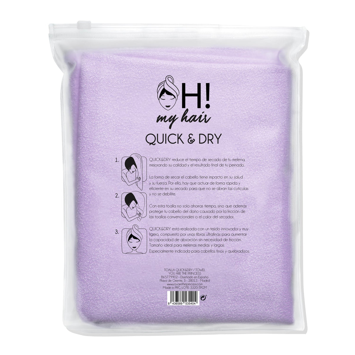 Oh My Hair Toalla para el Secado del Cabello Travel Size