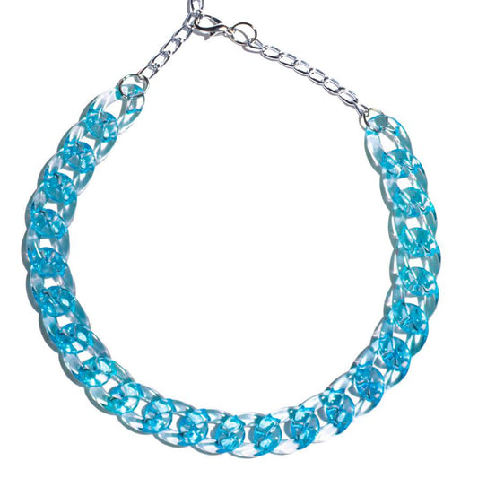 Chocker Eslabones Transparente Azul