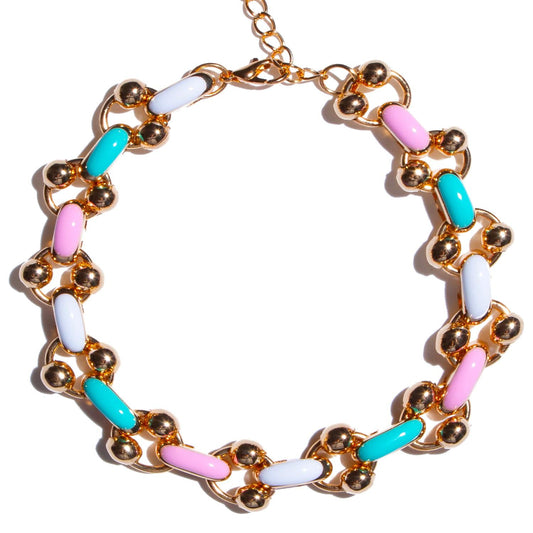 Choker Cuentas Doradas y Colores