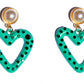 Pendientes Perlas con Corazón Animal Print
