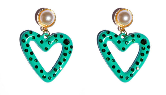 Pendientes Perlas con Corazón Animal Print