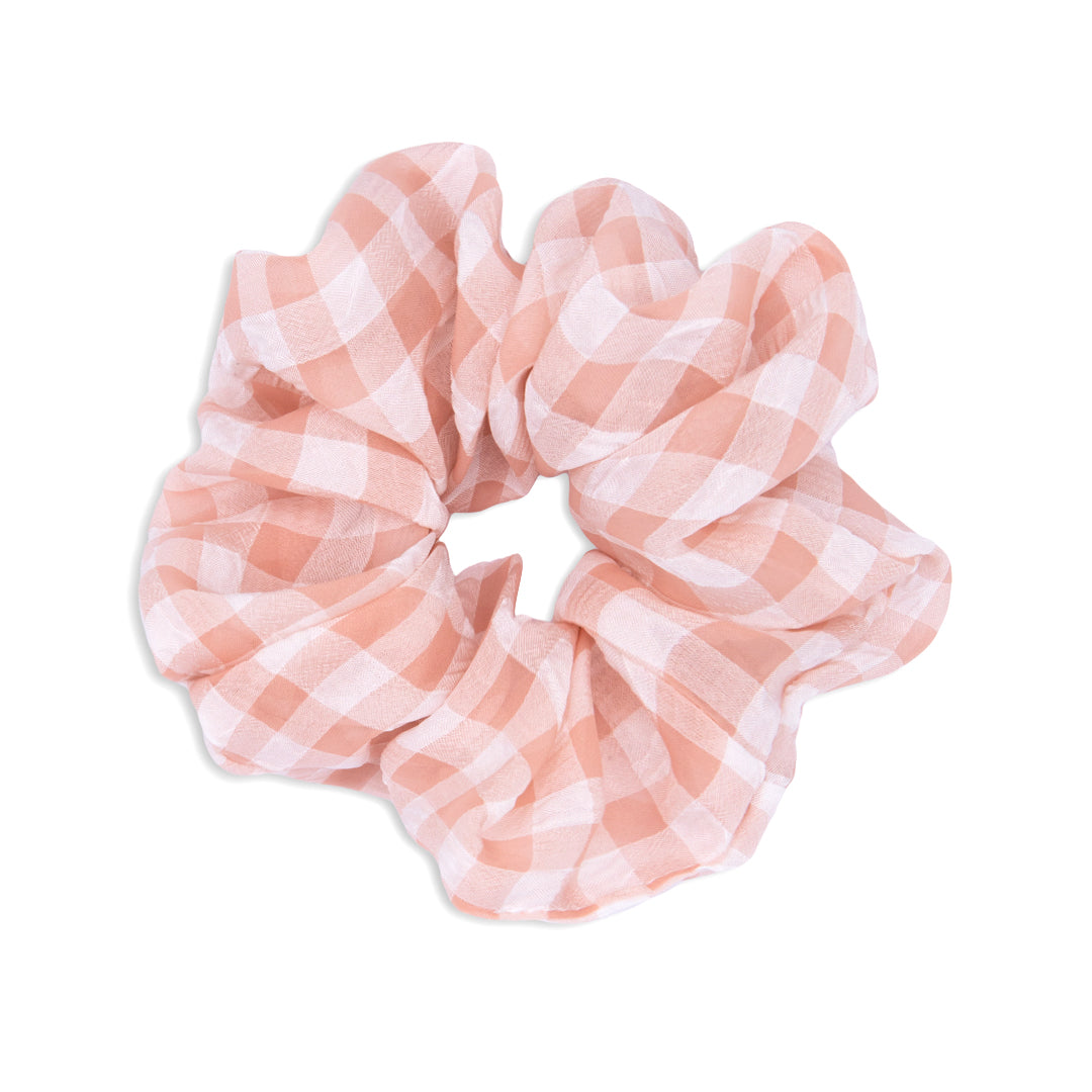 Oh My Hair Scrunchie Cuadros Blancos y Rosas
