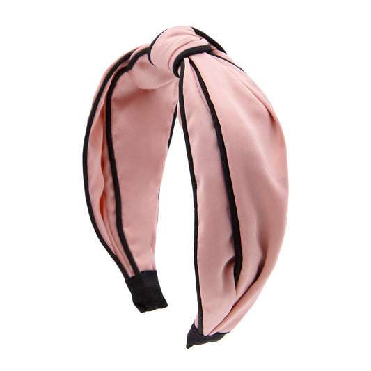 Oh My Hair Diadema Turbante Rosa Ribetes Negros