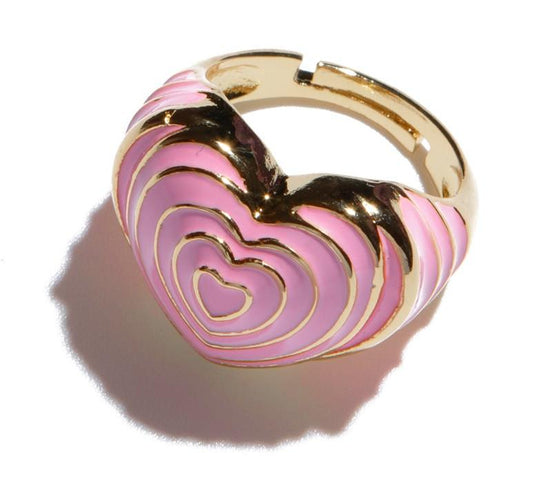 Anillo Sello Corazón Rosa