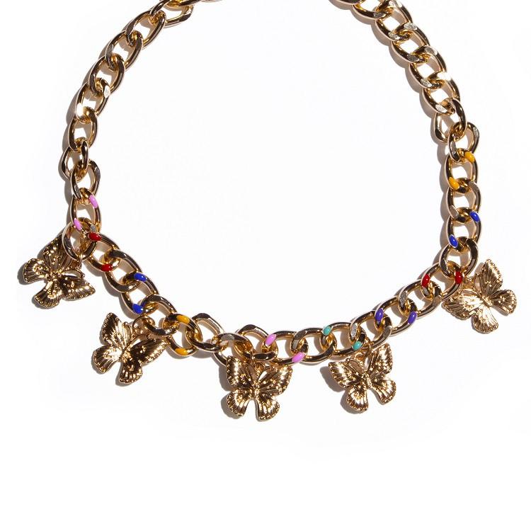 Choker Eslabones colores y Mariposas