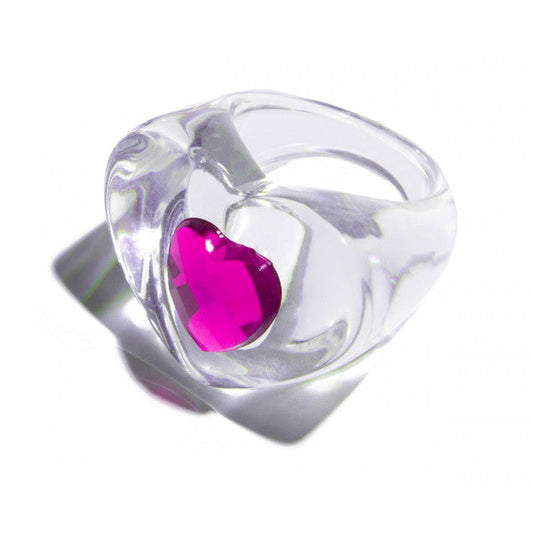 Anillo Corazón Piedra Rosa