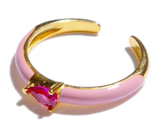 Anillo Fino Piedra Rosa