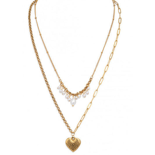 Cadena Doble con Medalla Corazón