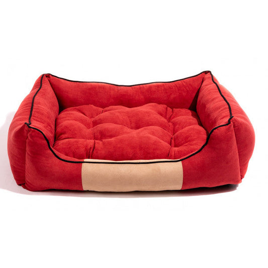 Cama para Mascota Soft Bicolor Rojo