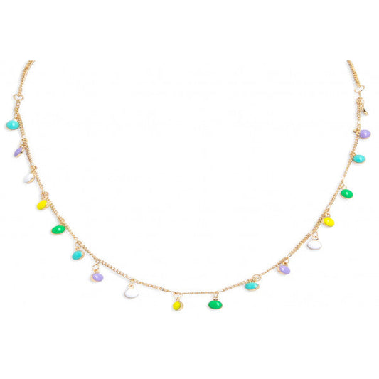 Collar Corto con Bolitas de Colores