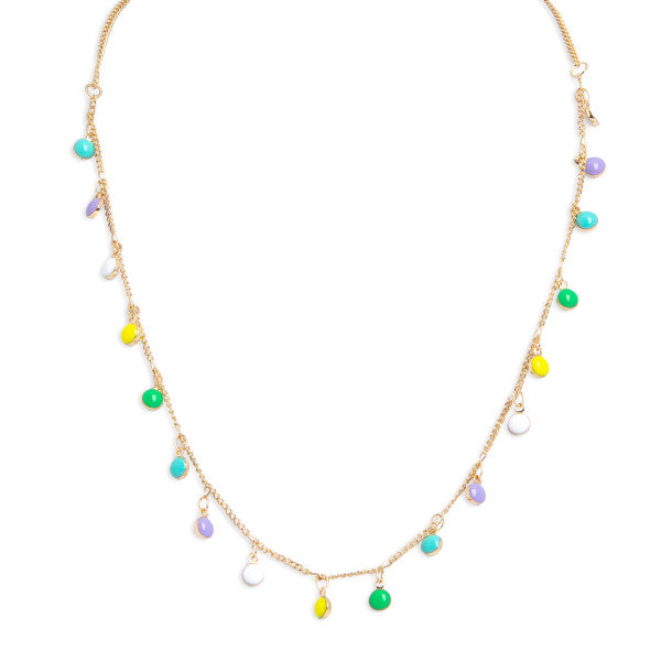 Collar Largo con Bolitas de Colores