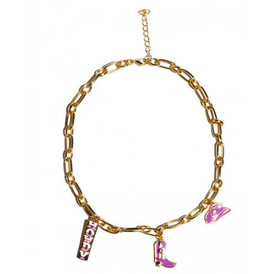 Collar Triple Cowboy Rosa