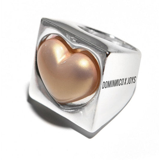 Dominnico Anillo Sello Corazón Nácar Bronce