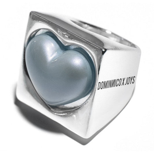 Dominnico Anillo Sello Corazón Nacar Verde