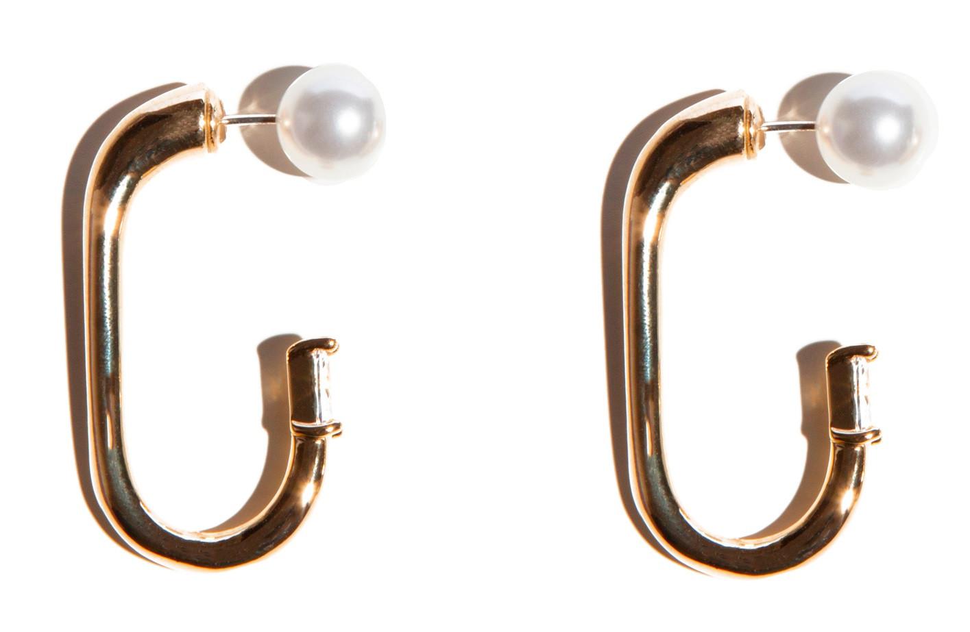 Pendientes Semi con Perla Blanca