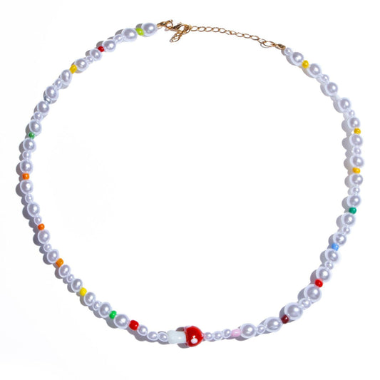 Collar Perlas y Bolas de Colores