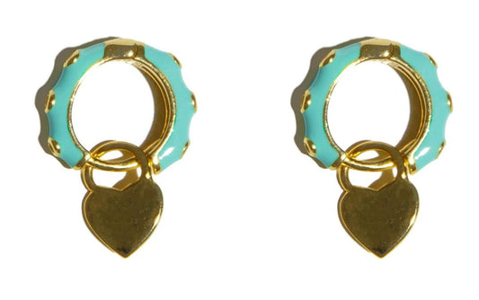 Pendientes Aro Azul y Corazones
