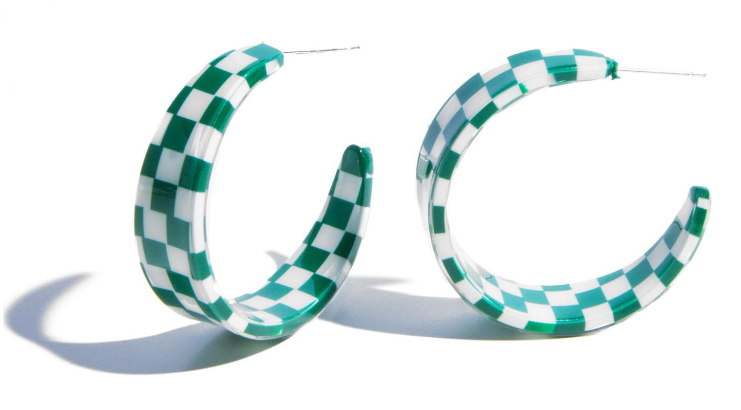 Pendientes Check Verdes