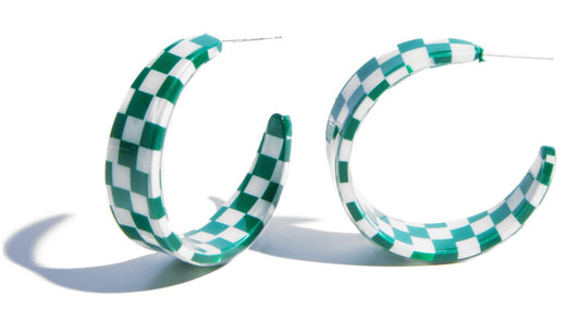 Pendientes Check Verdes