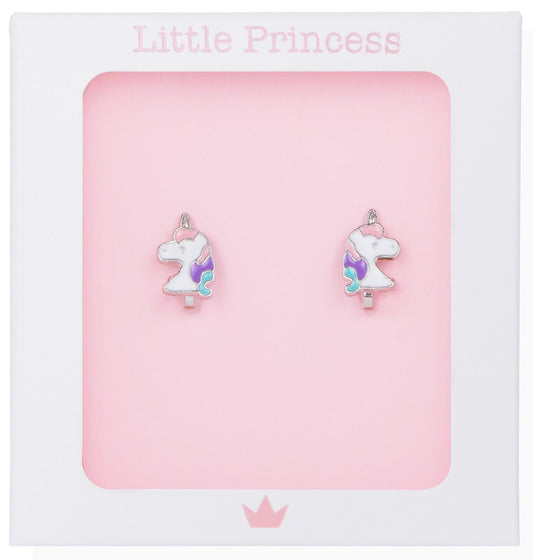Little Princess Pendientes de Clip con Forma de Unicornio