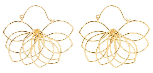 Pendientes Media Flor Oro