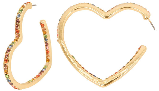 Pendientes Corazón Oro Pedrería