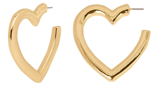 Pendientes Aro Corazón Dorados