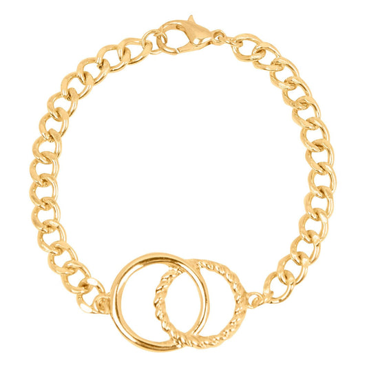 Pulsera Cadena Enlazada Dorada