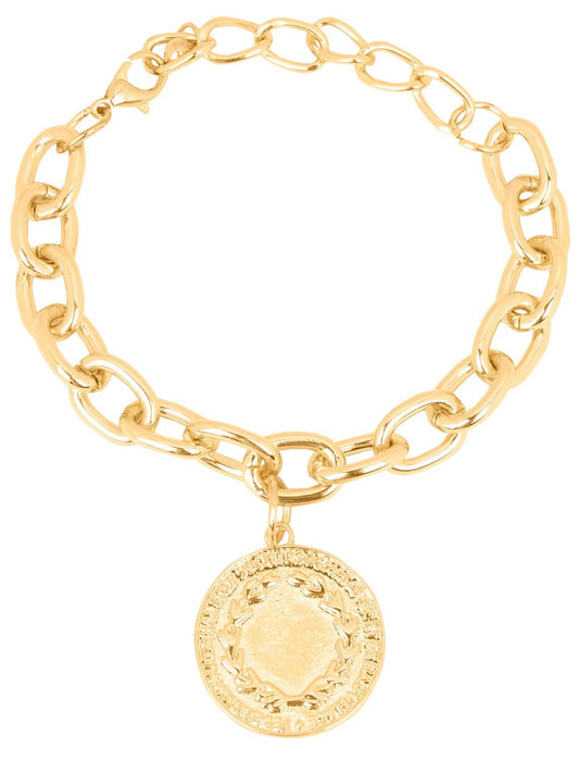 Pulsera Cadena con Chapa Dorada