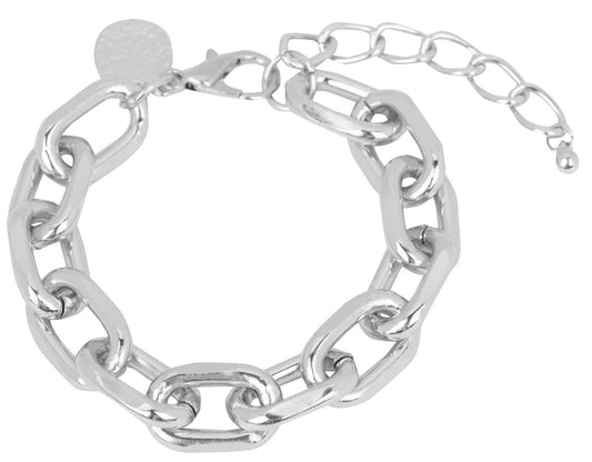 Pulsera Cadenas con Chapa Plata