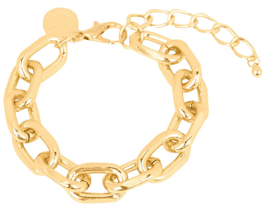 Pulsera Cadenas con Chapa Oro