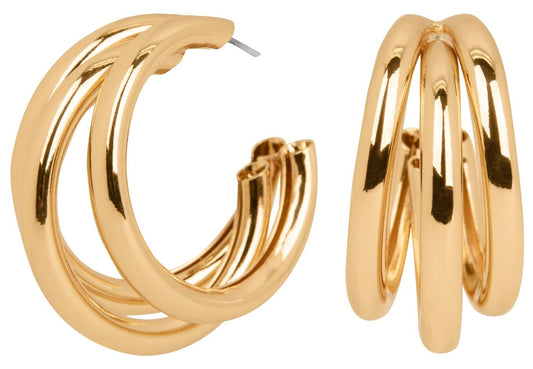 Pendientes Triple Aro Dorado