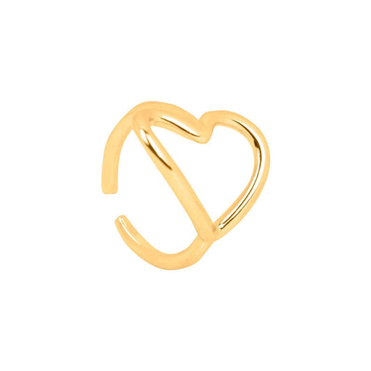 Anillo Dorado con Corazón Lado